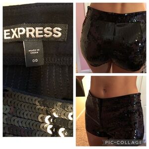 Express size 00 black sequin shorts